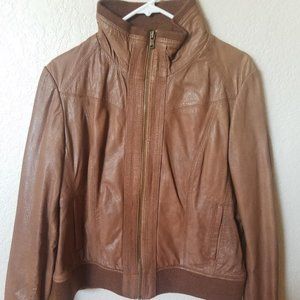 Brown Women's Motorcycle Leather Coat